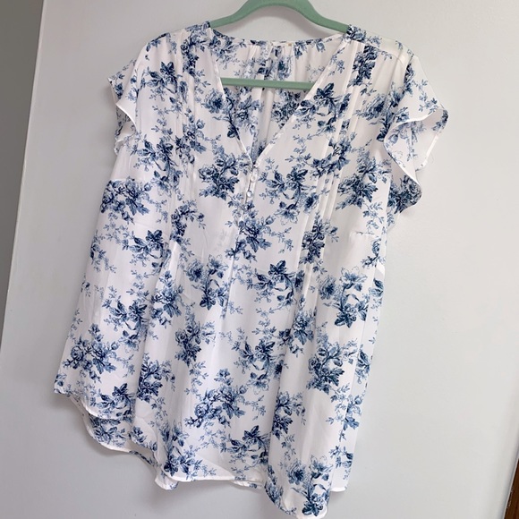 WOMENS FLUTTER SLEEVE TOP - 1X - Picture 8 of 10